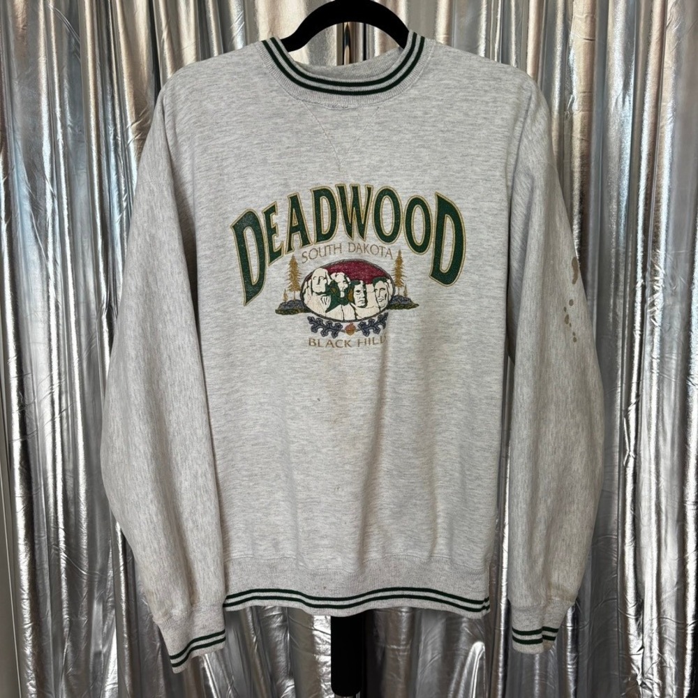 Vintage Legends Athletic Deadwood South Dakota Gray Crewneck Sweatshirt